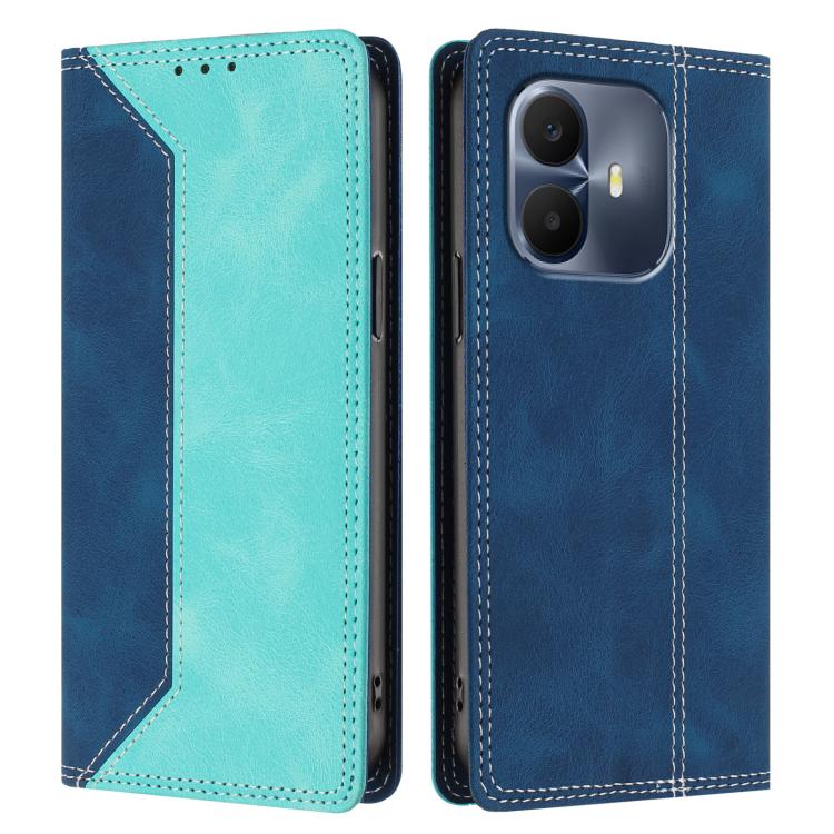 For TCL K70 4G Skin Feel Two-tone RFID Blocking Vegan Leather Phone Case