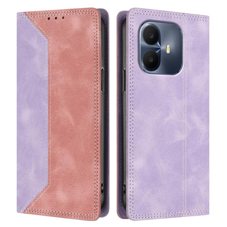 For TCL K70 4G Skin Feel Two-tone RFID Blocking Vegan Leather Phone Case