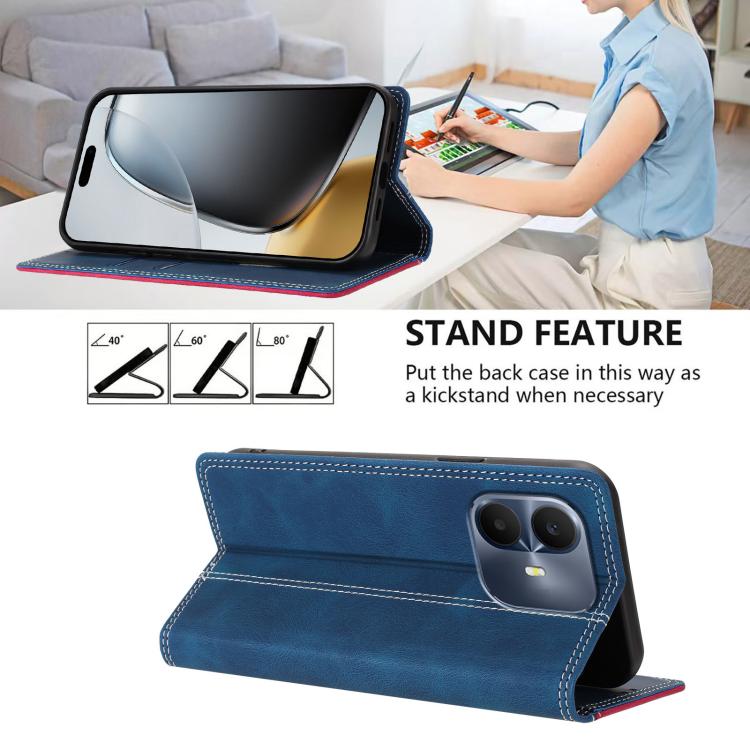 For TCL K70 4G Skin Feel Two-tone RFID Blocking Vegan Leather Phone Case
