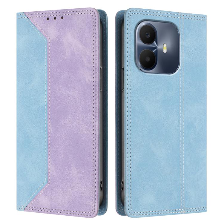 For TCL K70 4G Skin Feel Two-tone RFID Blocking Vegan Leather Phone Case