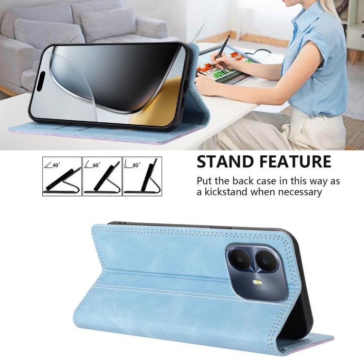 For TCL K70 4G Skin Feel Two-tone RFID Blocking Vegan Leather Phone Case