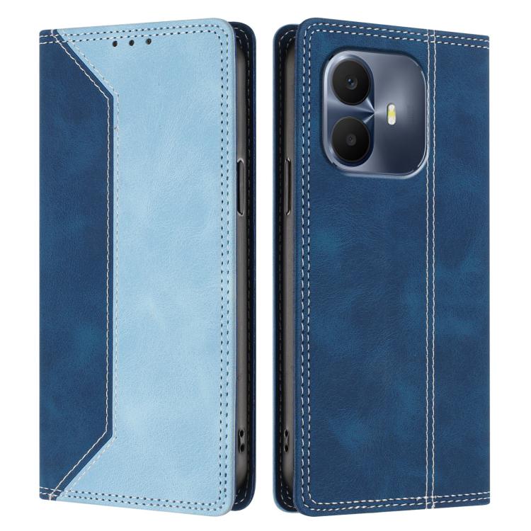 For TCL K70 Power 4G Skin Feel Two-tone RFID Blocking Vegan Leather Phone Case