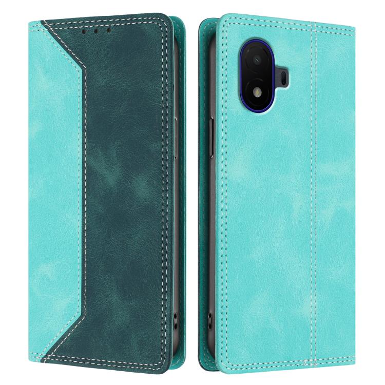 For TCL K70 SE Skin Feel Two-tone RFID Blocking Vegan Leather Phone Case