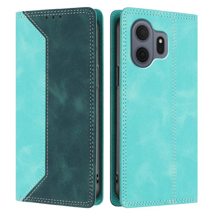 For TCL Nxtpaper 70 Pro 5G Skin Feel Two-tone RFID Blocking Vegan Leather Phone Case