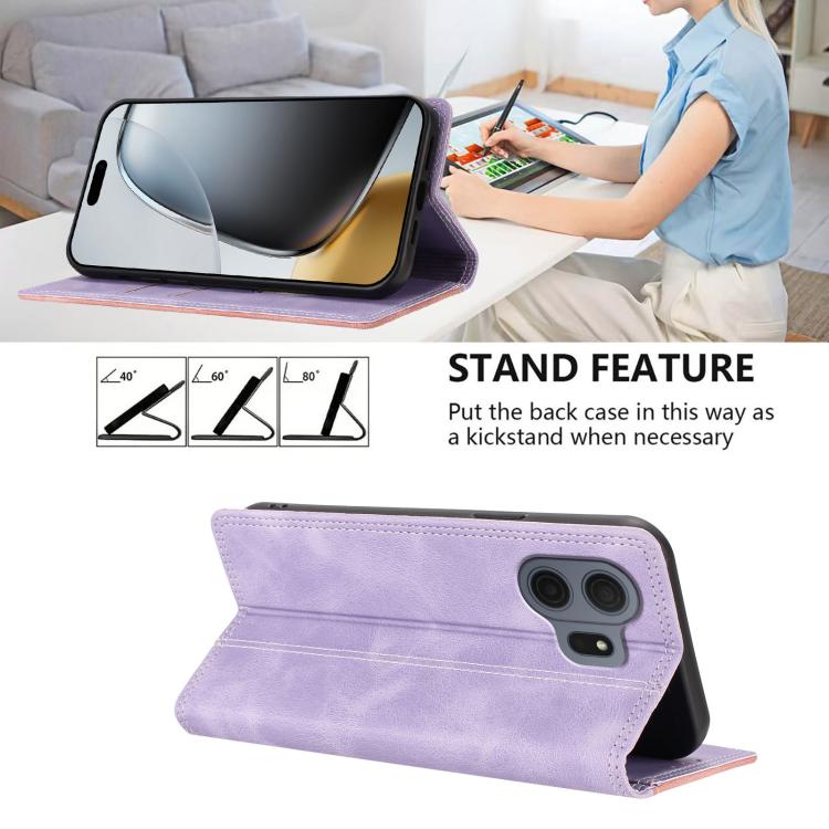 For TCL Nxtpaper 70 Pro 5G Skin Feel Two-tone RFID Blocking Vegan Leather Phone Case