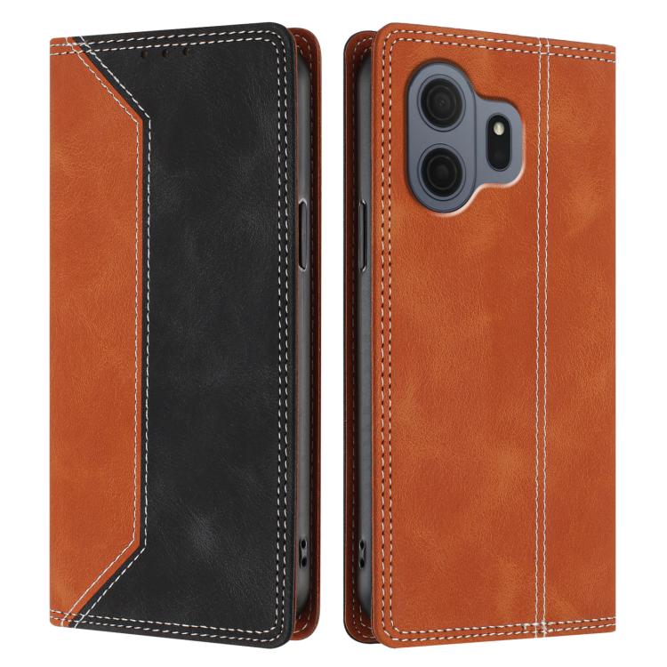 For TCL Nxtpaper 70 Pro 5G Skin Feel Two-tone RFID Blocking Vegan Leather Phone Case