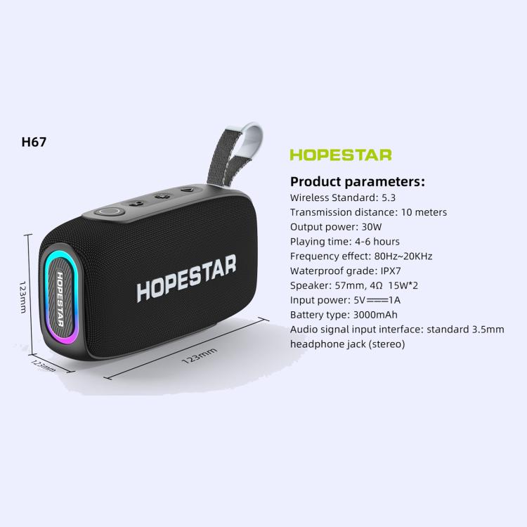 HOPESTAR H67 30W Outdoor IPX7 Waterproof Wireless Bluetooth Speaker