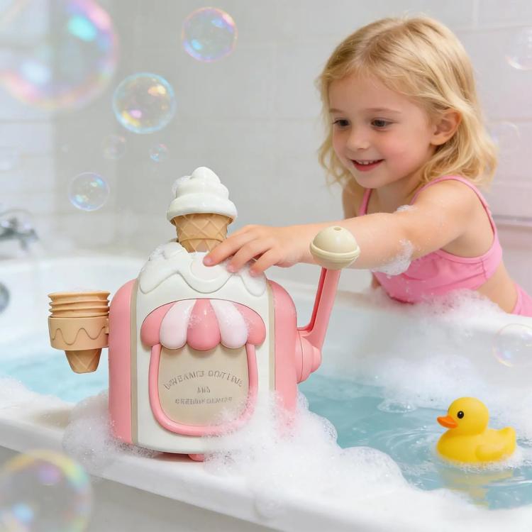 Kids Ice Cream Bubble Foam Machine Baby Bath Bubble Toy