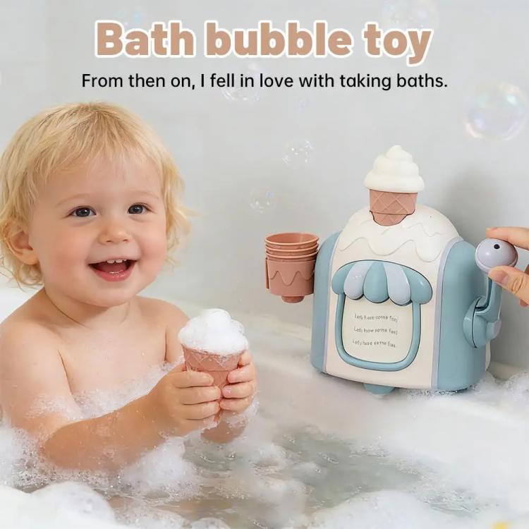 Kids Ice Cream Bubble Foam Machine Baby Bath Bubble Toy