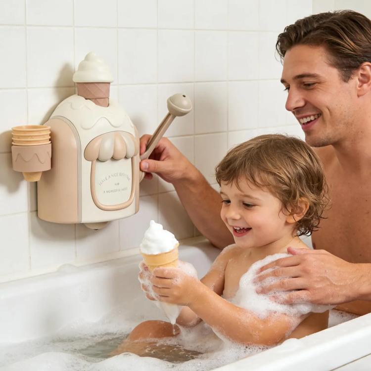 Kids Ice Cream Bubble Foam Machine Baby Bath Bubble Toy