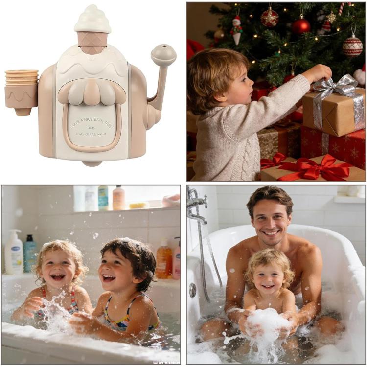 Kids Ice Cream Bubble Foam Machine Baby Bath Bubble Toy