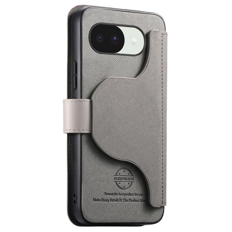 For Google Pixel 10a Twill Fabric MagSafe RFID Anti-theft Zipper Wallet Leather Phone Case