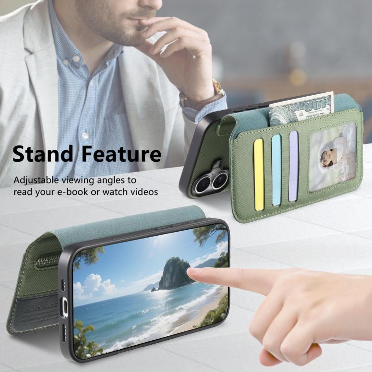 For Google Pixel 10a Twill Fabric MagSafe RFID Anti-theft Zipper Wallet Leather Phone Case