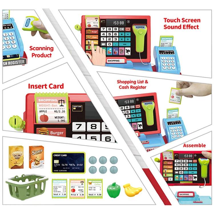Children Shopping Cash Register Playset with Real Calculator