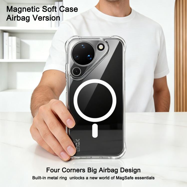 For Huawei Pura 90 5G imak Magnetic Shockproof Airbag TPU Phone Case - Transparent