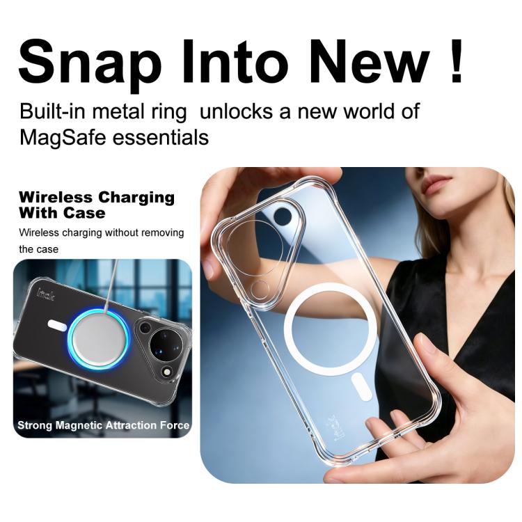 For Huawei Pura 90 5G imak Magnetic Shockproof Airbag TPU Phone Case - Transparent