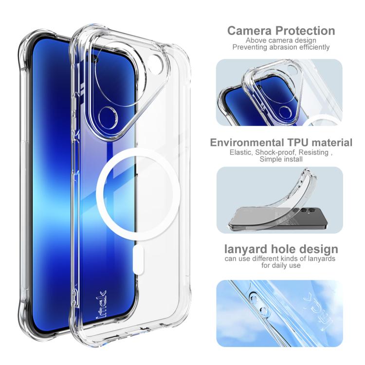 For Huawei Pura 90 5G imak Magnetic Shockproof Airbag TPU Phone Case - Transparent