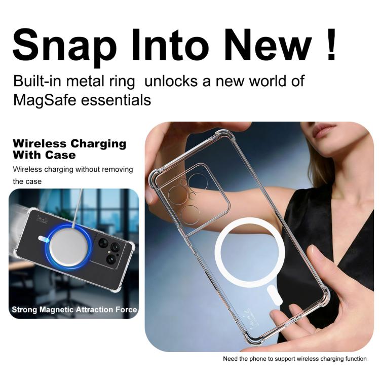 For Sony Xperia 1 VIII imak Magnetic Shockproof Airbag TPU Phone Case - Transparent