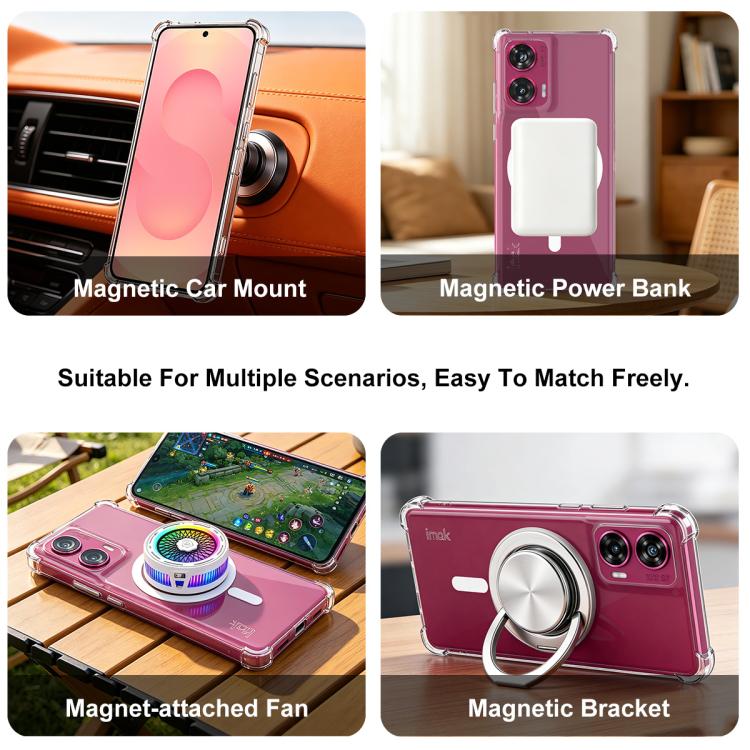 For Sony Xperia 1 VIII imak Magnetic Shockproof Airbag TPU Phone Case - Transparent
