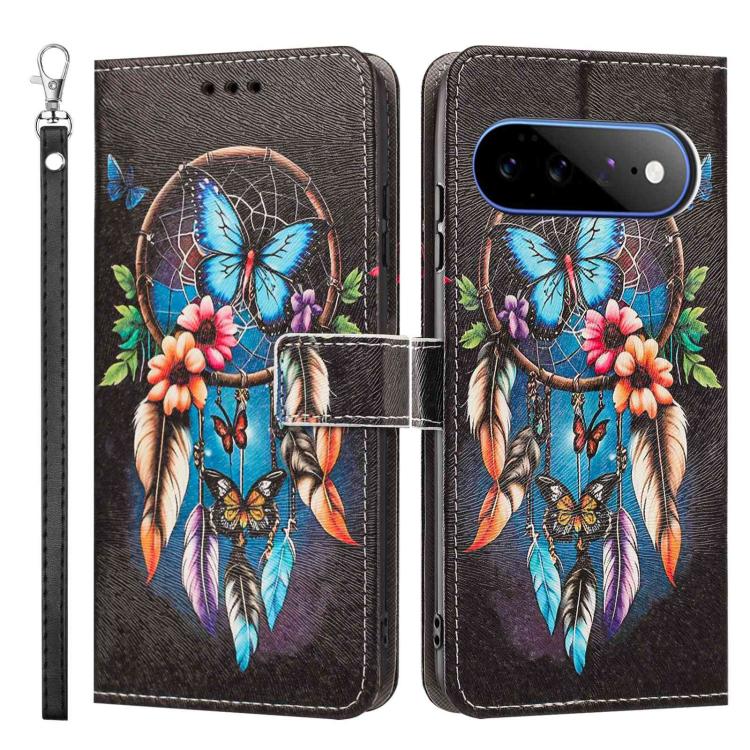 For Google Pixel 11 Pro XL Painted Pattern Vegan Leather Phone Case with Strap