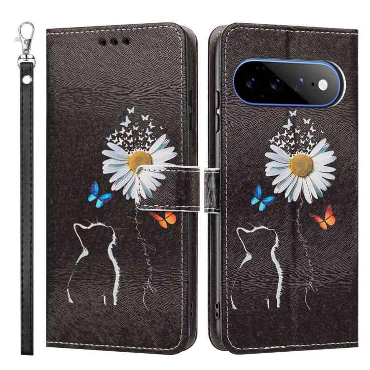 For Google Pixel 11 Pro XL Painted Pattern Vegan Leather Phone Case with Strap