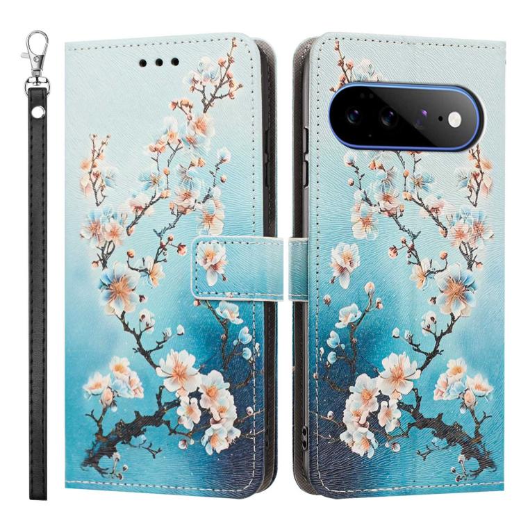 For Google Pixel 11 Pro XL Painted Pattern Vegan Leather Phone Case with Strap