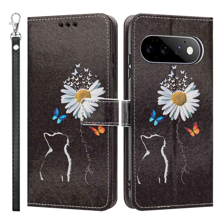For Google Pixel 11 Pro / 11 Painted Pattern Vegan Leather Phone Case with Strap