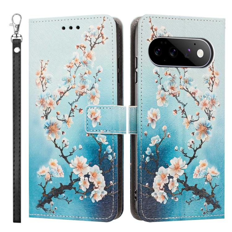 For Google Pixel 11 Pro / 11 Painted Pattern Vegan Leather Phone Case with Strap