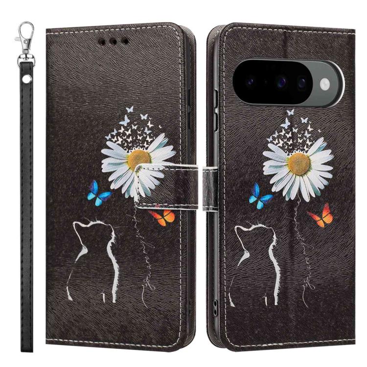 For Google Pixel 10 Pro XL Painted Pattern Vegan Leather Phone Case with Strap