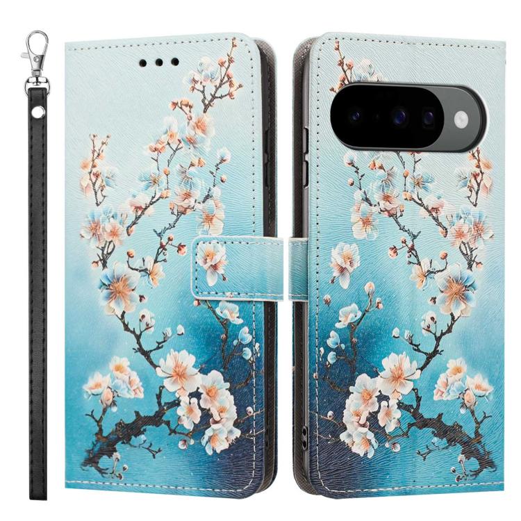 For Google Pixel 10 Pro XL Painted Pattern Vegan Leather Phone Case with Strap