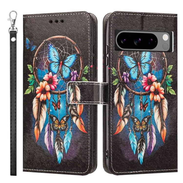 For Google Pixel 8 Pro Painted Pattern Vegan Leather Phone Case with Strap