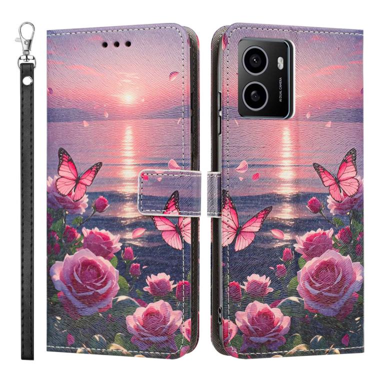 For HMD Pulse/Pulse Pro/Pulse+ Painted Pattern Vegan Leather Phone Case with Strap