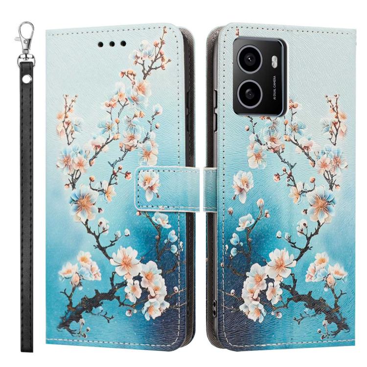 For HMD Pulse/Pulse Pro/Pulse+ Painted Pattern Vegan Leather Phone Case with Strap