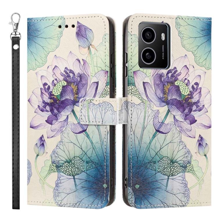 For HMD Pulse/Pulse Pro/Pulse+ Painted Pattern Vegan Leather Phone Case with Strap