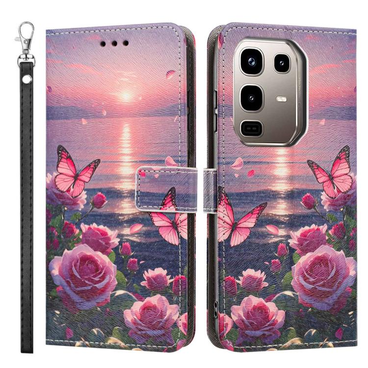 For Infinix Note 50 Pro+ Painted Pattern Vegan Leather Phone Case with Strap