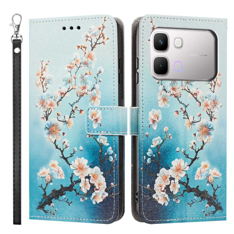 For Infinix Note Edge 5G Painted Pattern Vegan Leather Phone Case with Strap