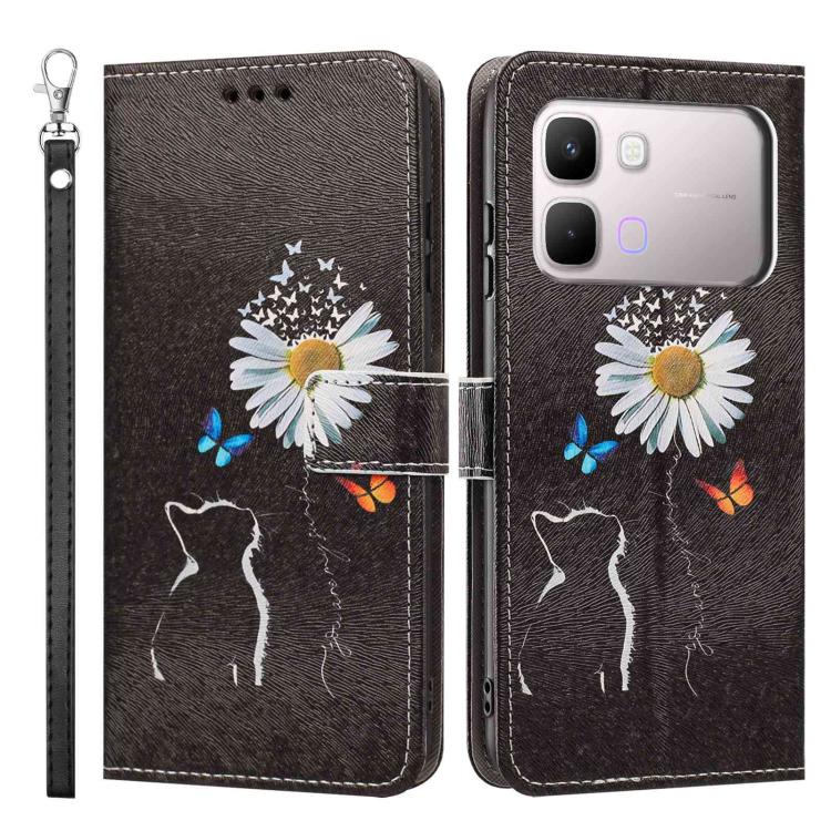 For Infinix Note Edge 5G Painted Pattern Vegan Leather Phone Case with Strap