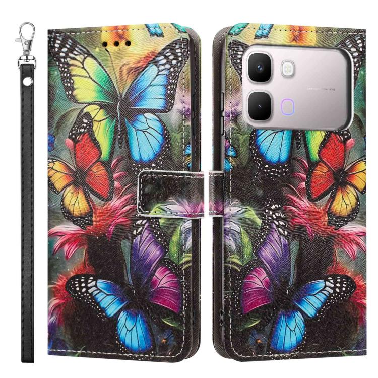 For Infinix Note Edge 5G Painted Pattern Vegan Leather Phone Case with Strap