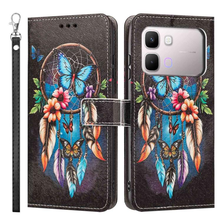 For Infinix Note Edge 5G Painted Pattern Vegan Leather Phone Case with Strap
