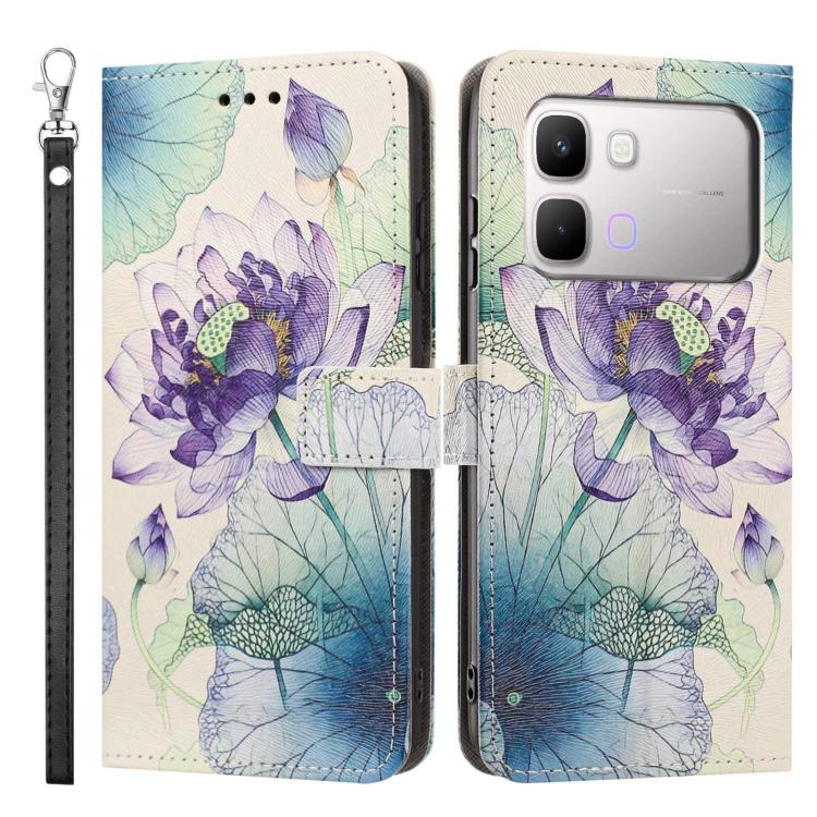 For Infinix Note Edge 5G Painted Pattern Vegan Leather Phone Case with Strap