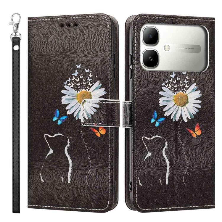 For Infinix Smart 20 4G Painted Pattern Vegan Leather Phone Case with Strap