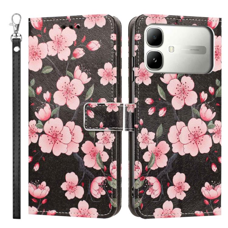 For Infinix Smart 20 4G Painted Pattern Vegan Leather Phone Case with Strap