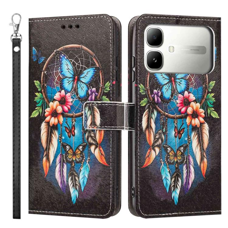For Infinix Smart 20 4G Painted Pattern Vegan Leather Phone Case with Strap
