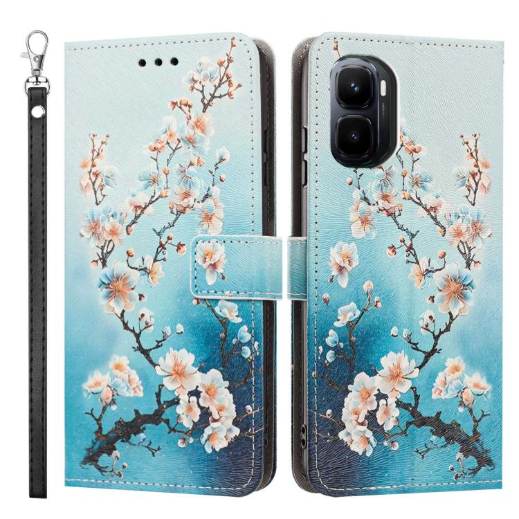 For Infinix GT 50 Pro 5G Painted Pattern Vegan Leather Phone Case with Strap