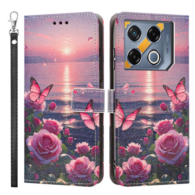 For Infinix GT 20 Pro Painted Pattern Vegan Leather Phone Case with Strap