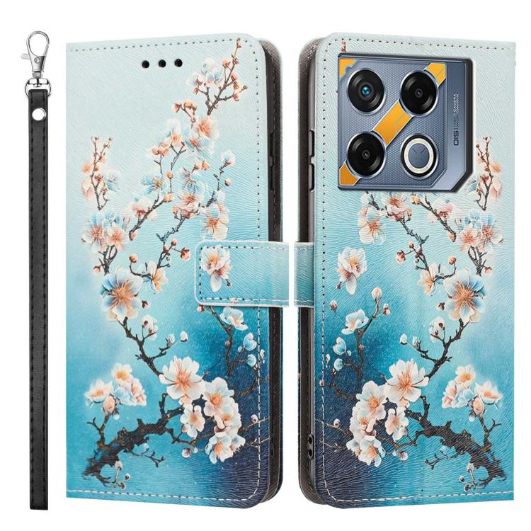 For Infinix GT 20 Pro Painted Pattern Vegan Leather Phone Case with Strap