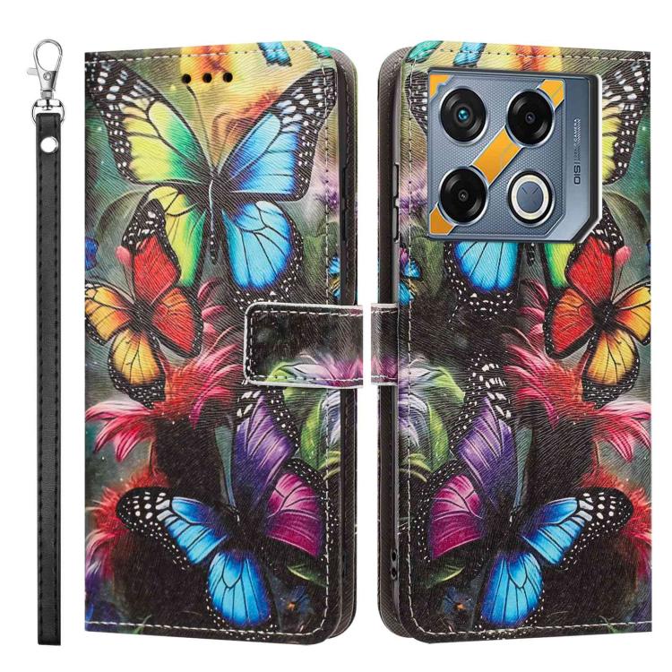 For Infinix GT 20 Pro Painted Pattern Vegan Leather Phone Case with Strap