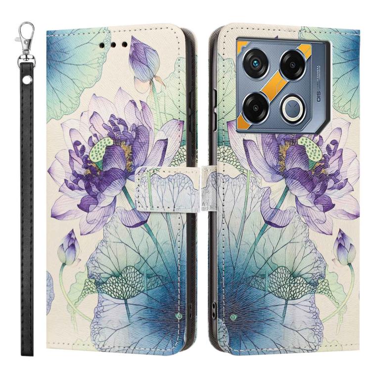 For Infinix GT 20 Pro Painted Pattern Vegan Leather Phone Case with Strap