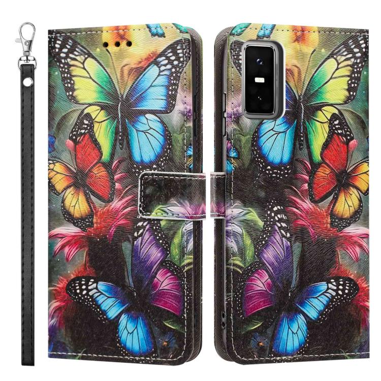For Infinix GT 30 Pro Painted Pattern Vegan Leather Phone Case with Strap