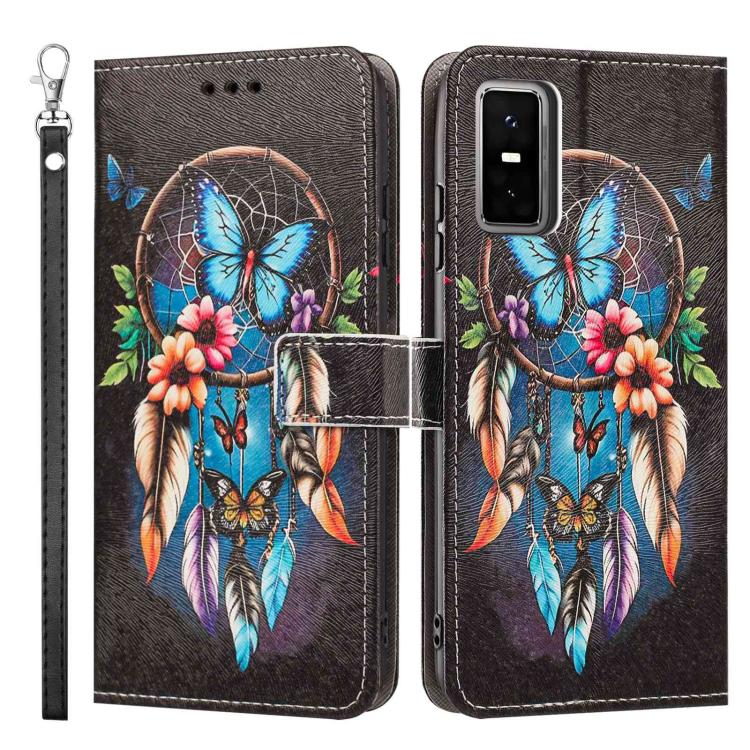 For Infinix GT 30 Pro Painted Pattern Vegan Leather Phone Case with Strap